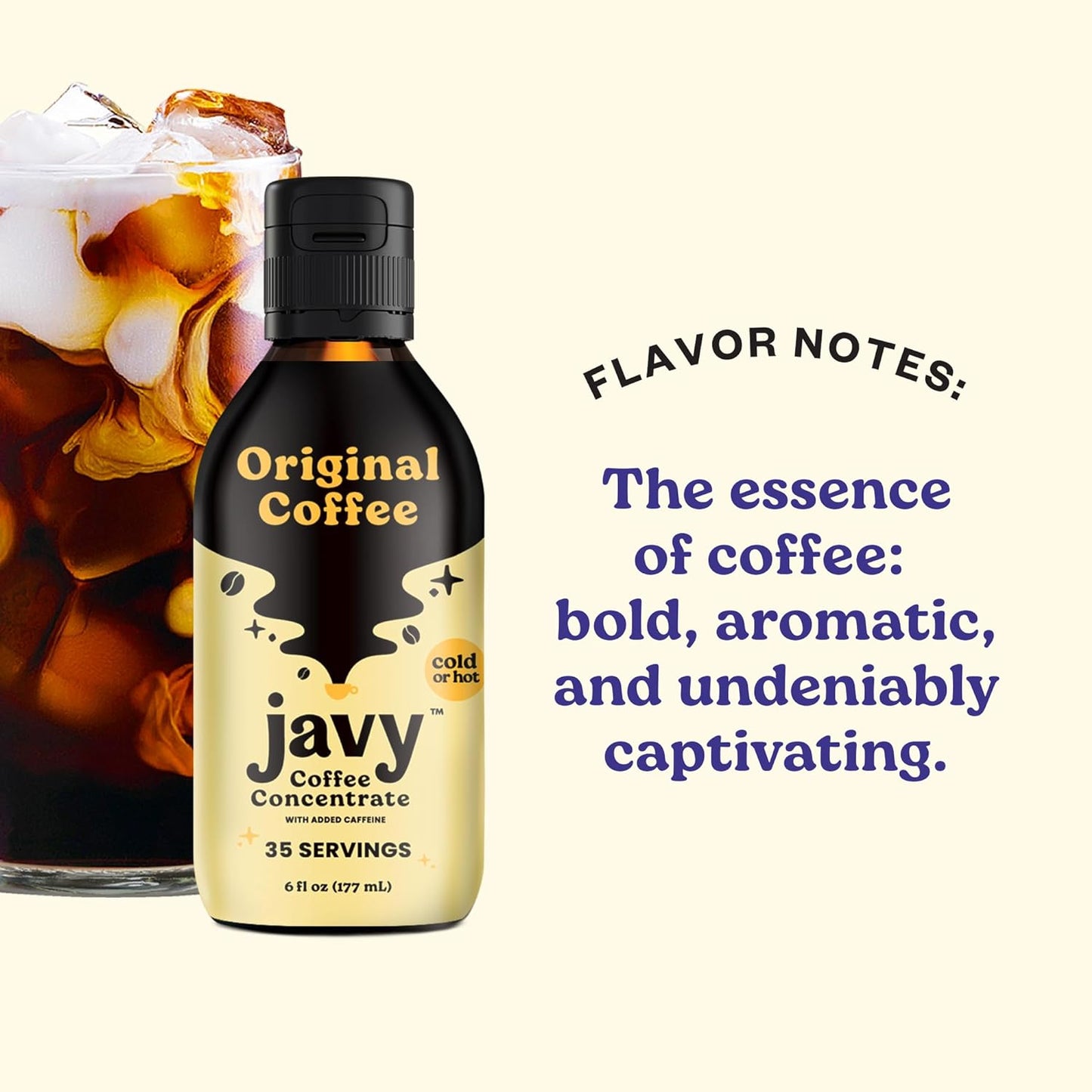 Javy Coffee Concentrate - Cold Brew Coffee, Perfect for Instant Iced Coffee, Cold Brewed Coffee and Hot Coffee, 35 Servings