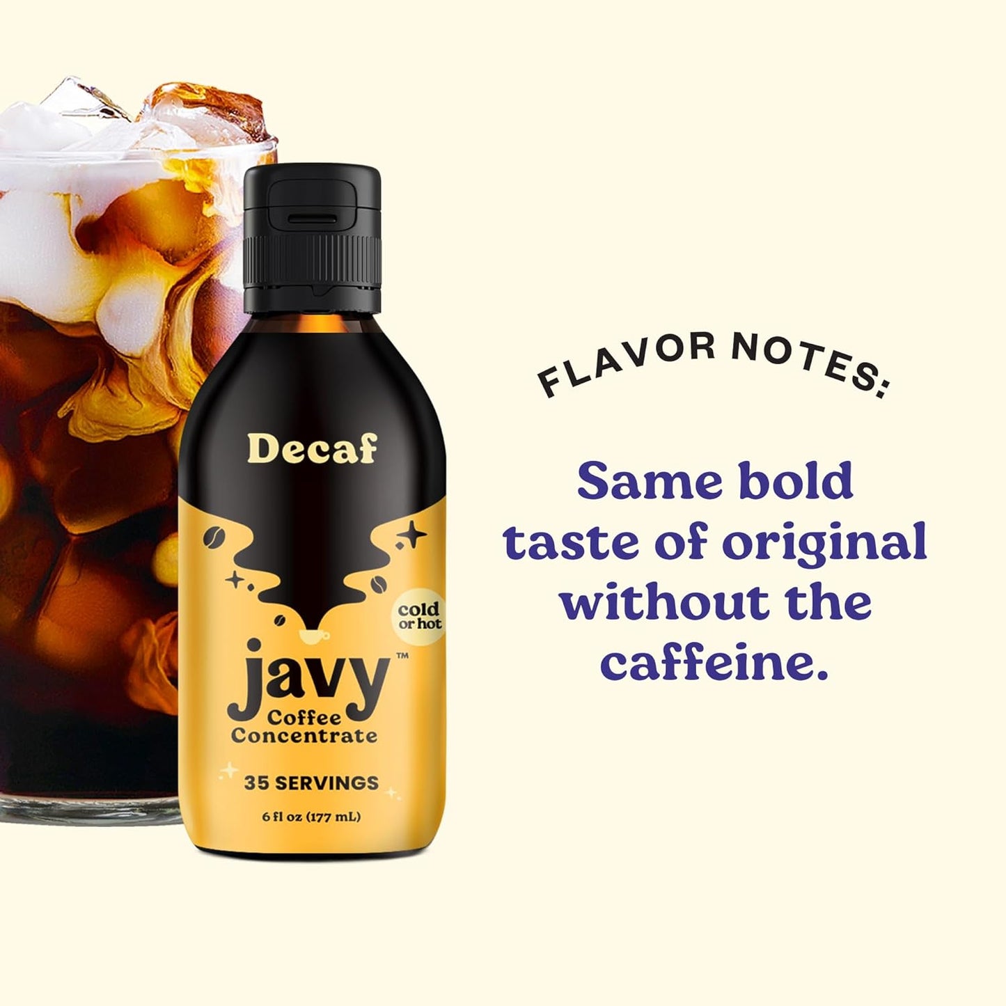 Javy Coffee Decaf Concentrate - Cold Brew Coffee, Perfect for Instant Iced Coffee, Cold Brewed Coffee and Hot Coffee, 35 Servings