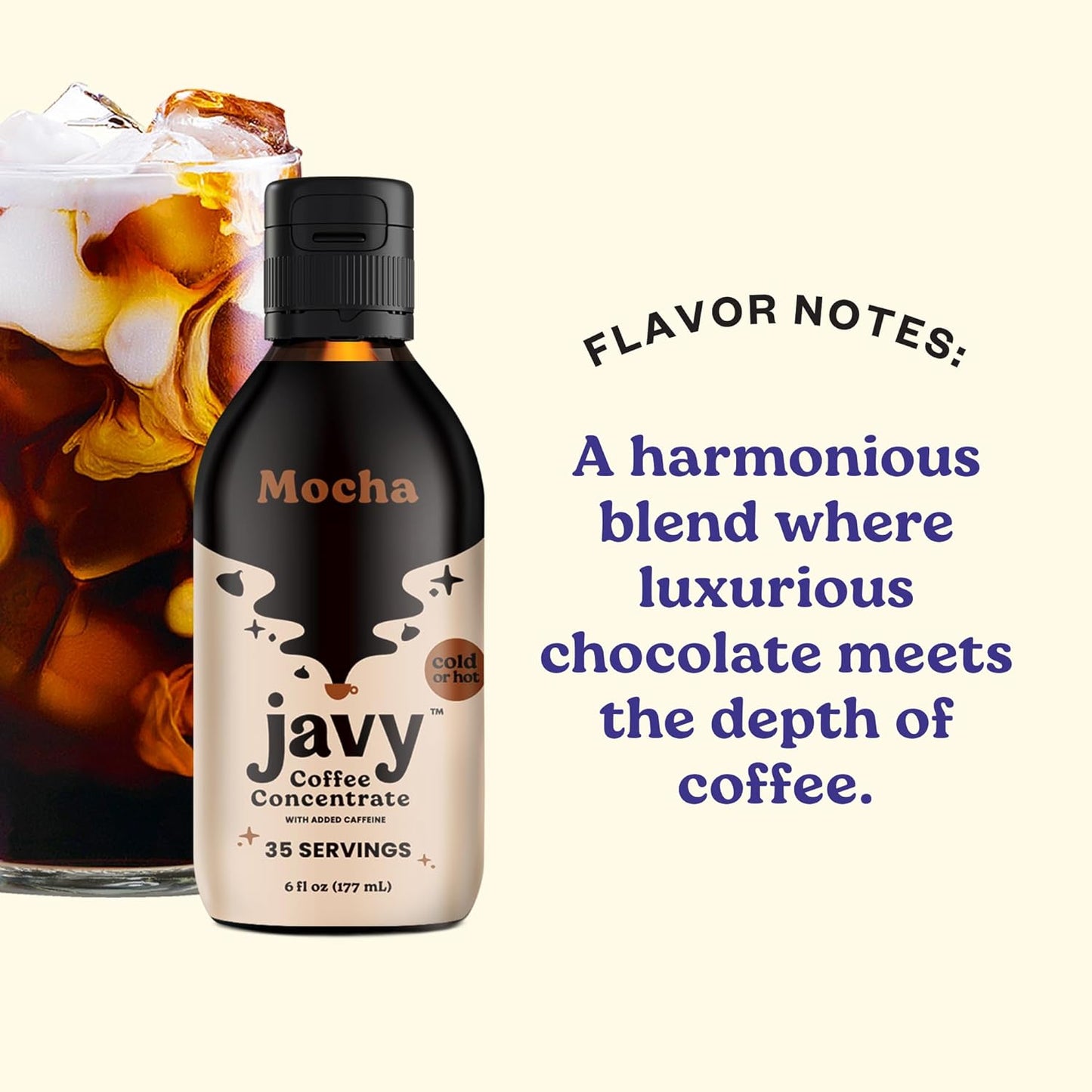 Javy Coffee Mocha Concentrate - Cold Brew Coffee, Perfect for Instant Iced Coffee, Cold Brewed Coffee and Hot Coffee, 35 Servings